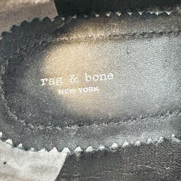 Rag & Bone Shoes Women 9 Silver Metallic Loafer Square Toe Slip On Comfort Dress - Picture 11 of 12